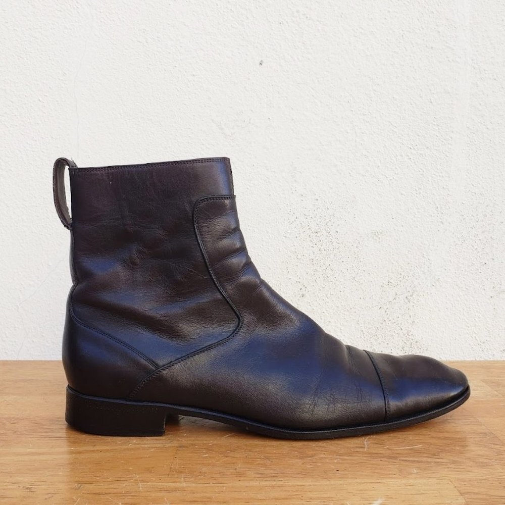 Sergio Rossi Brown Leather Chelsea Boots